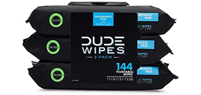 Dude Products Flushable - Elderly Person’s Bathing Wipes