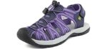 DREAM PAIRS Women's 160912-W-New Purple Adventurous Summer Outdoor Sandals Size 7 M US