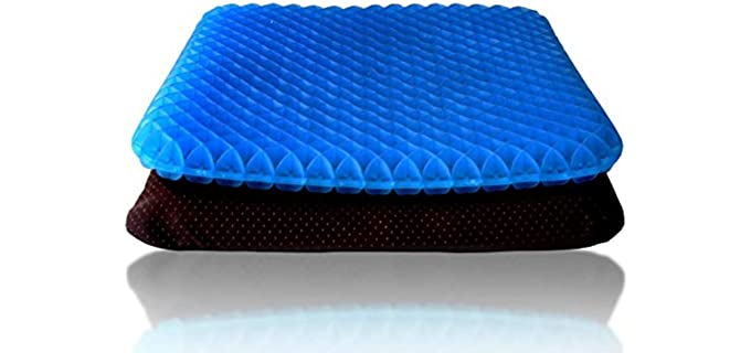 Gel Seat Cushion Breathable Thick Egg Chair Cushions, Non-Slip Cover, Honeycomb Design Absorbs Pressure Points Pain Relief Chair Pads for Office, Home, Desk, Car, Wheelchair Accessories