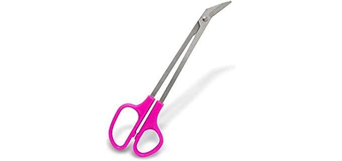 Happy Healthy Smart Finger and Toenail Scissors for Adults & Seniors, Long Stainless Steel 8 1/4 Inch Nail Clippers with Ergonomic Design, Long Handle and Angled Blades Revlon toenail scissors (Purple)
