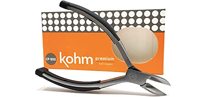 Kohm CP-900 Toenail Clippers for Thick, Fungal or Ingrown Toenails, Soft Rubber Handle, 5
