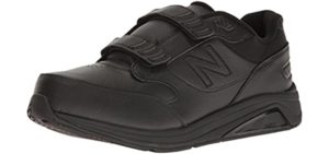 New Balance mens 928 V3 Hook and Loop Walking Shoe, Black/Black, 7 US