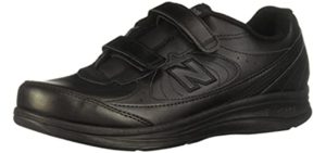 New Balance Men's 577 V1 Hook and Loop Walking Shoe, Black, 11 XW US