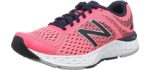 New Balance Women's 680 V6 Running Shoe, Guava/Black, 5