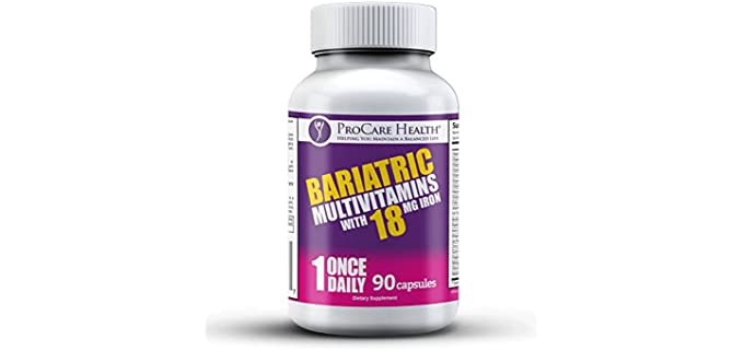 ProCare Health 18mg Iron Bariatric Multivitamin Capsule 90ct (3 Month Supply)
