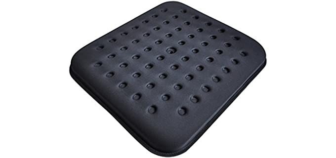 Tektrum Thick Orthopedic Cool Gel Seat Cushion with Cooling Vents for Wheelchair, Office, Home, Car–Relief for Back Pain, Sciatica, Tailbone, Prostate, Postnatal and Postoperative Pain (TD-GS1201-BLK)