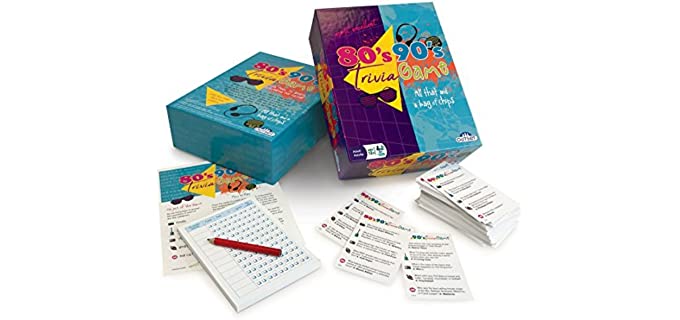 80’s 90’s Trivia Party Game (Amazon Exclusive) – contains 1,000 questions - 2 or more players for ages 12 and up by Outset Media. Blue, Purple, Yellow, 7