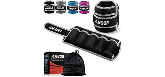 AMBOR Ankle Weights, Adjustable Leg Weights Straps for Exercise, Wrist Weight Set for Women and Men