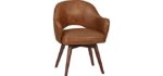Amazon Brand – Rivet Mid-Century Bonded Leather Swivel Chair, 23.6