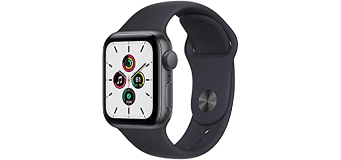 Apple Watch SE [GPS 40mm] Smart Watch w/ Space Grey Aluminium Case with Midnight Sport Band. Fitness & Activity Tracker, Heart Rate Monitor, Retina Display, Water Resistant