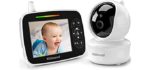 Baby Monitor, Kidsneed Video Baby Monitor with Remote Pan-Tilt-Zoom Camera and Audio, Large Screen Night Vision, Two Way Talk, Temperature Display, Lullabies, VOX Mode, 960ft Range (935A)