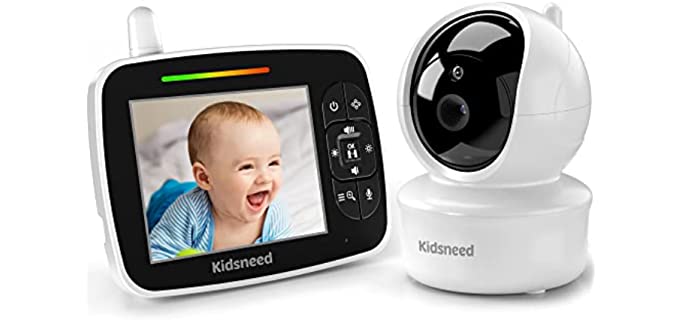 Baby Monitor, Kidsneed Video Baby Monitor with Remote Pan-Tilt-Zoom Camera and Audio, Large Screen Night Vision, Two Way Talk, Temperature Display, Lullabies, VOX Mode, 960ft Range (935A)