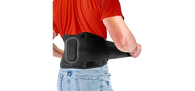 Back Brace by FITGAME – Lower Back Support Belt for Pain Relief | Sciatica, Herniated Disc and Scoliosis for Men and Women – Adjustable Straps and Removable Lumbar Pad