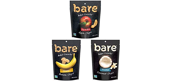 Bare Baked Crunchy Apple Chips, Banana Chips, and Coconut Chips, Variety Pack, Gluten Free, 6 Count