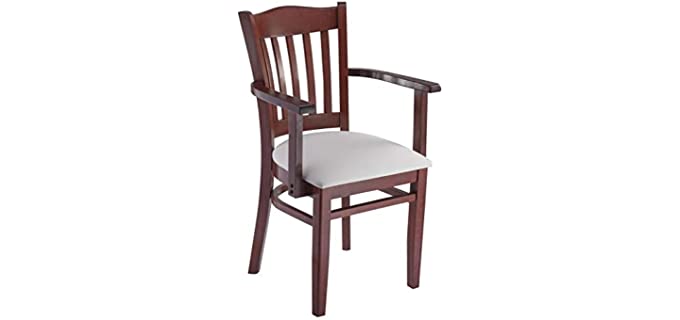 Beechwood Mountain Hybrid Dining Arm Chair in Mahogany and Cream