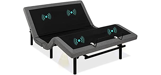 Best Choice Products Ergonomic Queen Size Adjustable Bed, Zero Gravity Base for Stress Management w/Head and Foot Incline, Wireless Remote Control, Massage, Under-Bed Nightlight, and USB Ports