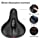 Bike Seat Cushion, Most Comfortable Bicycle Seat Memory Foam Bicycle Saddle Waterproof -Wide Bike Seat Replacement Dual Shock Absorbing Ball with Mounting Wrench (Black-Red)