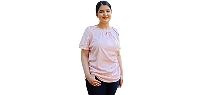 Blossom Breeze SureCare (TM) Post Surgery Wear | Womens T-Shirt | L Blossom Pink