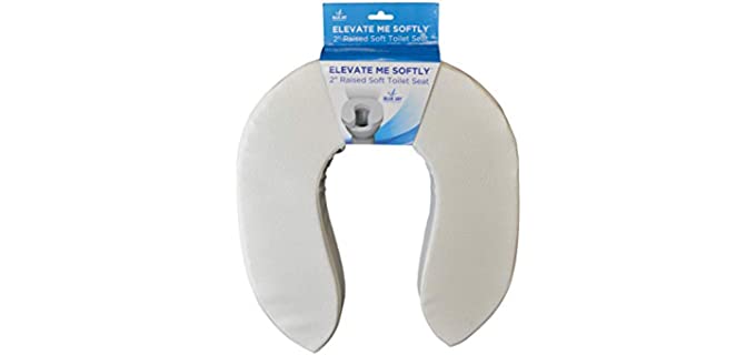 Blue Jay An Elite Healthcare Brand Elevate ME Softly Foam Toilet Seat | 2 inch Seat Lifter for Elderly Comfortable Sitting Elderly Comfortable Sitting with Adjustable Hook and Look Closure for Secure