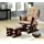 COASTER Upholstery Glider Rocker with Matching Ottoman Beige and Cherry