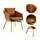 CangLong Faux Leather Side Chair Upholstered Arm Dinging Chair with Wood Legs Set of 1,Brown