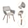 CangLong Leisure Modern Living Dining Room Accent Arm Chairs Club Guest with Solid Wood Legs, Set of 2, Grey