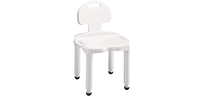 Carex Bath Seat And Shower Chair With Back For Seniors, Elderly, Disabled, Handicap, and Injured Persons, Supports Up To 400lbs