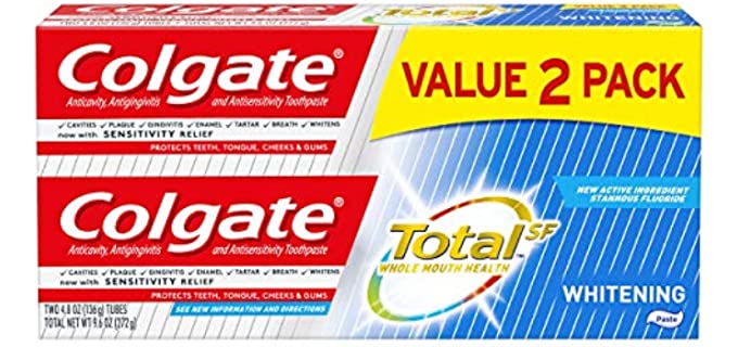 Colgate Total Whitening Toothpaste, 4.8 Ounce, 2 Count