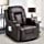 Comhoma PU Leather Recliner Chair Modern Rocker with Heated Massage Ergonomic Lounge 360 Degree Swivel Single Sofa Seat with Drink Holders Living Room Chair (Brown)