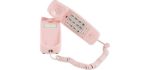 Corded Phone - Phones for Seniors - Phone for Hearing impaired - Ladies Pink - Retro Novelty Telephone - an Improved Version of The 1965 Cord Phones for Home -Analog Phone - Big Button - iSoHo Phones