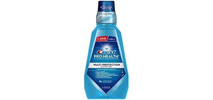 Crest Pro-health Multi-Protection Alcohol Free, Clean Mint/Clear Mint (Package may vary), 1-liter Bottles (Pack of 3)