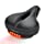 DAWAY Comfortable Men Women Bike Seat - C99 Soft Memory Foam Padded Wide Leather Bicycle Saddle Cushion with Taillight, Waterproof, Dual Spring Suspension, Shock Absorbing, Universal