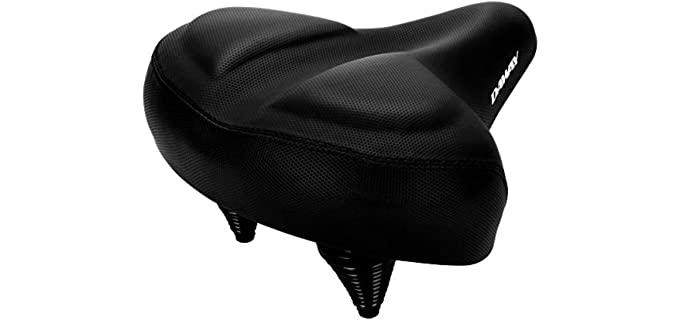 DAWAY Oversized Comfort Bike Seat - C40 Most Comfortable Extra Wide Soft Foam Padded Exercise Bicycle Saddle for Men Women Seniors, Fit for Peloton, Cruiser, Stationary Bikes, Outdoor Cycling