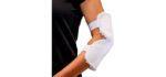 DMI Elbow Protectors with Hook and Loop Adjustment, Hand-Washable Polyester Fabric, One Size Fits Most, 1 Pair, White