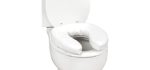 DMI Raised Toilet Seat Toilet, Toilet Seat Riser, Seat Cushion and Toilet Seat Cover to Add Extra Padding to the Toilet Seat while Relieving Pressure, 2 Inch Pad, White