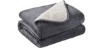 Degrees of Comfort 10 Pounds Soft Sherpa Weighted Throw Blankets for Couch, Small Anxiety Blanket for Women, Teen & Adult, 50x60 Inch, Charcoal, 10lb