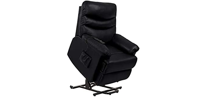 Domesis Olathe - Renu Leather Power Recline and Lift Chair, Black