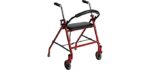 Drive Medical 1239RD Foldable Rollator Walker with Seat, Red