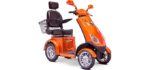 E-Wheels - EW-72 Heavy Duty Scooter 4-Wheel - Orange with Free Challenger Mobility Scooter Cover