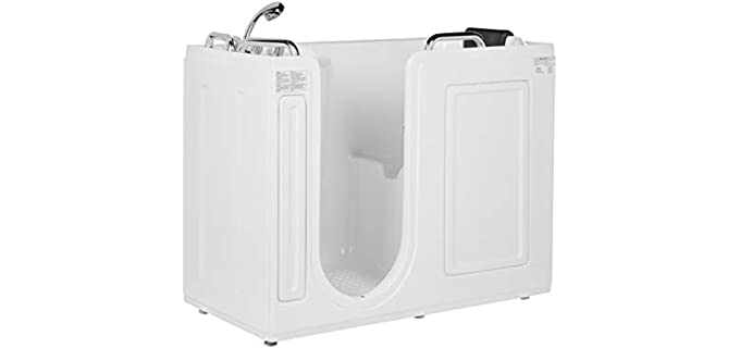 Empava 53” Walk-in Tub Freestanding Bathtub With Left Side Door, WIT373, White