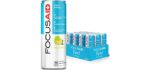 FOCUSAID Energy Blend, Brain Boosting Nootropics Drink, Alpha-GPC, GABA, B-Complex, Yerba Mate, Green Tea, 100% Clean, 100mg Natural Caffeine, 12-oz. can, 12 Pack