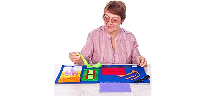 Fidget Blanket for Dementia | Calming & Comforting Activities for Adults with Dementia | Sensory Blanket | Dementia Products for Elderly | Helps Alzheimers, Dementia, Asperger’s, Autism, Anxiety