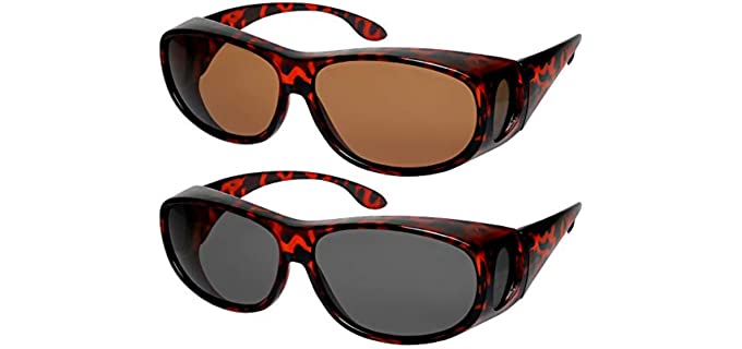 Fit Over Sunglasses Polarized Lens Wear Over Prescription Eyeglasses 100% UV Protection for Men and Women