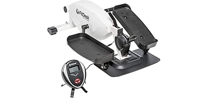 FitDesk Under Desk Elliptical - Bike Pedal Machine with Magnetic Resistance for Quiet, Fluid Motion - Adjustable Tension with Digital Performance Meter