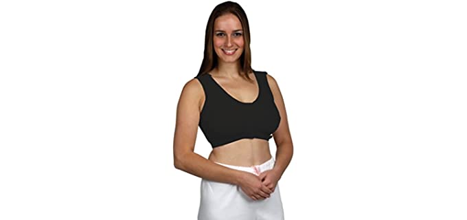 Gentle Touch Post-Surgical Surg-Ease Bra #471-V XXXLarge,(3X) Hook & Loop, Black Made in USA