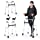 Goplus Foldable Standard Walker, Lightweight Aluminum Alloy Wheel Rehabilitation Auxiliary Walking Frame with Arm Rest Pad and Wheels, Height Adjustable Elderly Walking Mobility Aid