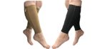 HealthyNees 2 Pairs Footless 20-30 mmHg Compression Leg Shin Sleeve With Zipper