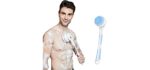 IIFONII Body Scrubber Shower Brush with Long Handle, Electric Bath Brush Back Scrubber for Shower Exfoliating Body Scrubber, Soft Silicone Body Brushes Fathers Day Gifts for Dad