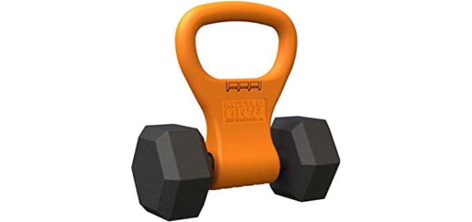 KETTLE GRYP - The Original - As Seen on SHARK TANK! Converts Your Dumbbells Into Kettlebells - Made in the USA - Dumbbell Grip Handle
