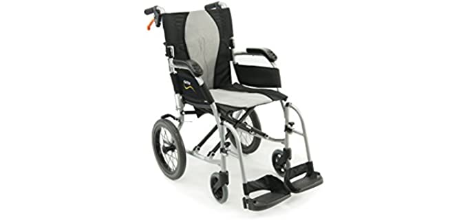 Karman Healthcare S-2512 Ergo Flight Transport Ultra Lightweight Wheelchair Luxury Seat, 18